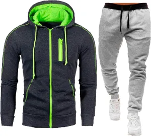 Men Sweatsuits Sets Jogging Suits Plus Size Big and Tall Sweatsuits Warm Up Full Zip Muscle Slim Fit Casual Outfits