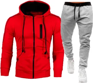 Men Sweatsuits Sets Jogging Suits Plus Size Big and Tall Sweatsuits Warm Up Full Zip Muscle Slim Fit Casual Outfits