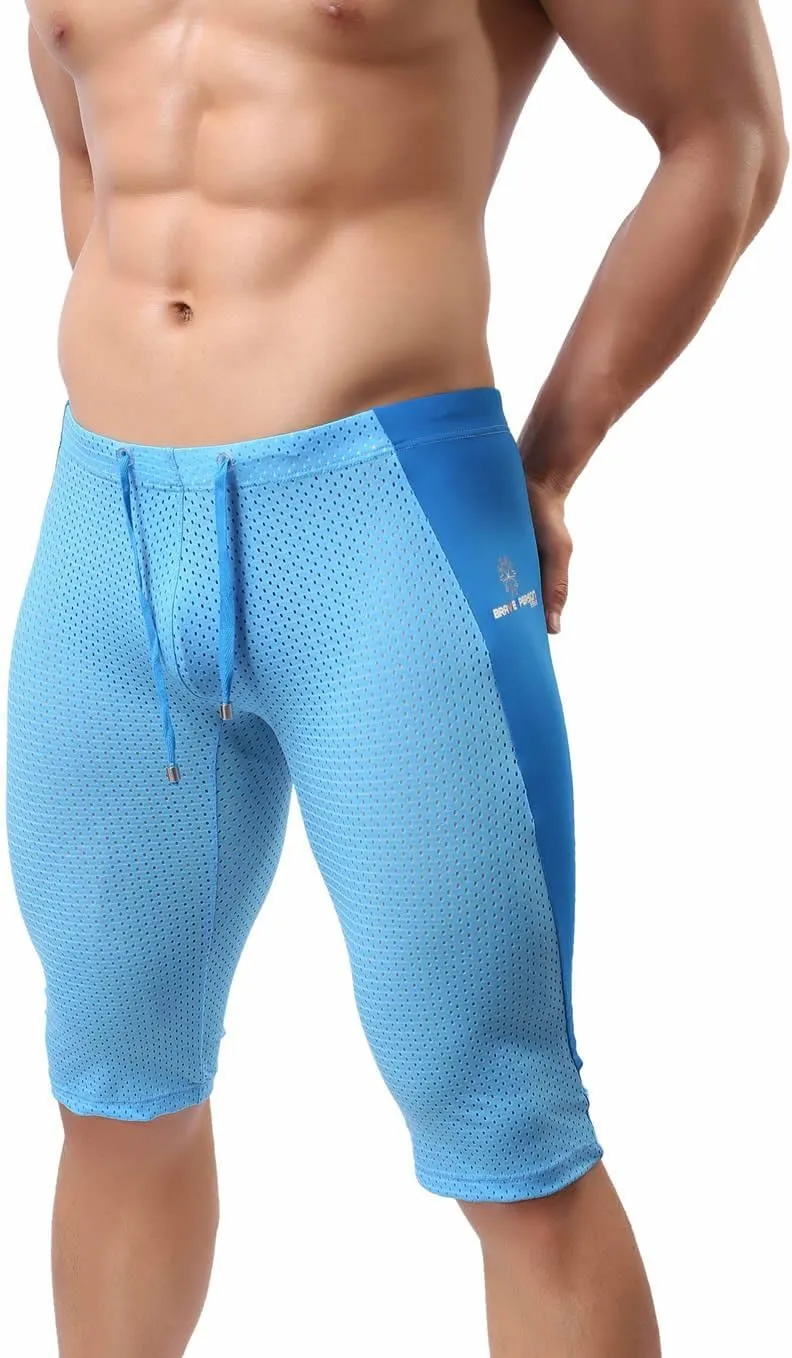 Men's Fashion Mesh Sports Shorts Fitness Pants Stretch Leggings B2227