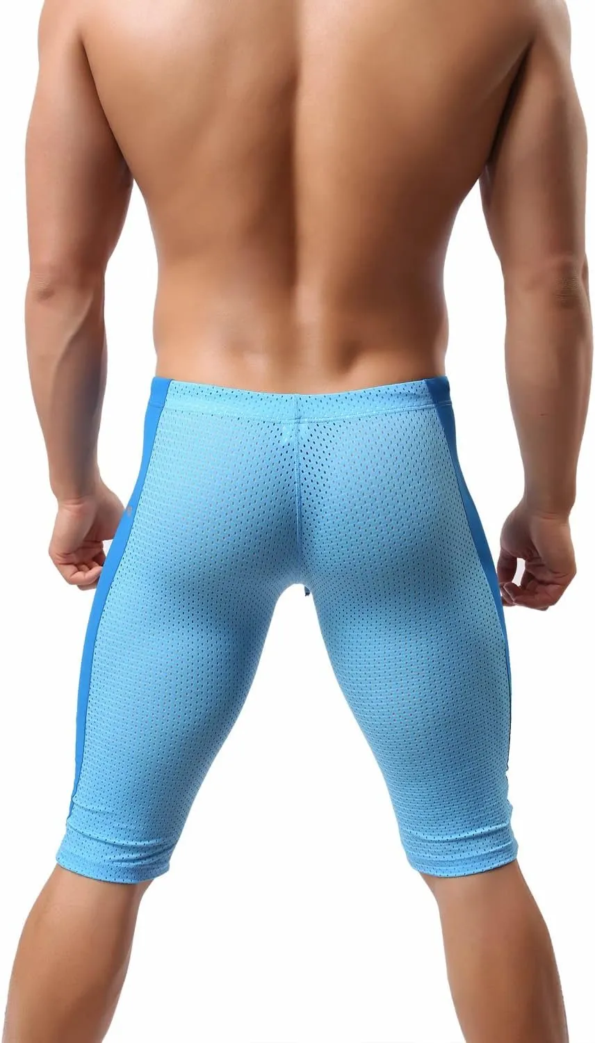 Men's Fashion Mesh Sports Shorts Fitness Pants Stretch Leggings B2227