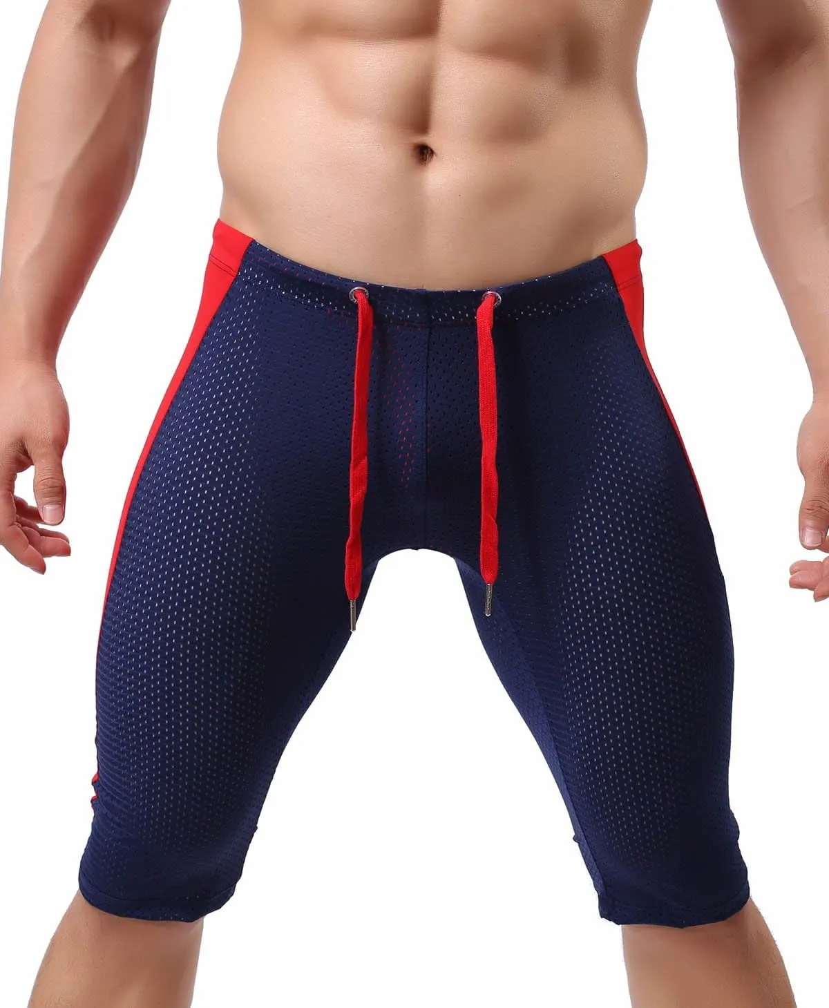 Men's Fashion Mesh Sports Shorts Fitness Pants Stretch Leggings B2227