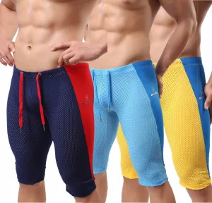 Men's Fashion Mesh Sports Shorts Fitness Pants Stretch Leggings B2227