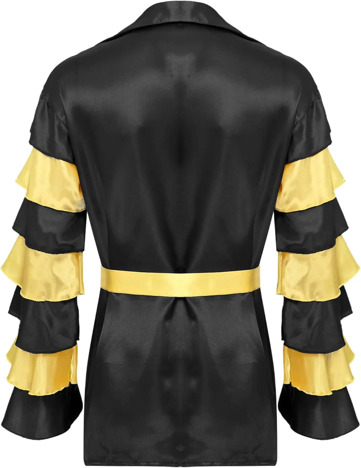 Mens Rumba Samba Dance Shirts with Belt for Halloween Stage Performances Party Carnival
