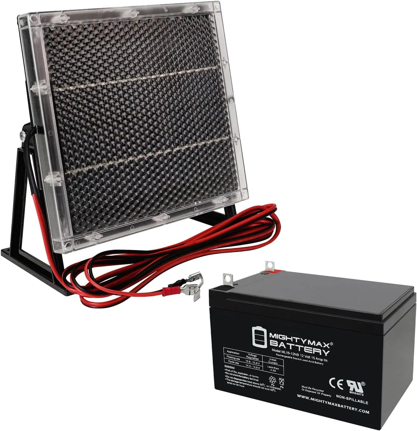 Mighty Max Battery 12V 15AH NB SLA Replacement Battery Compatible with E-Glide Sector 9, 46   12V Solar Panel