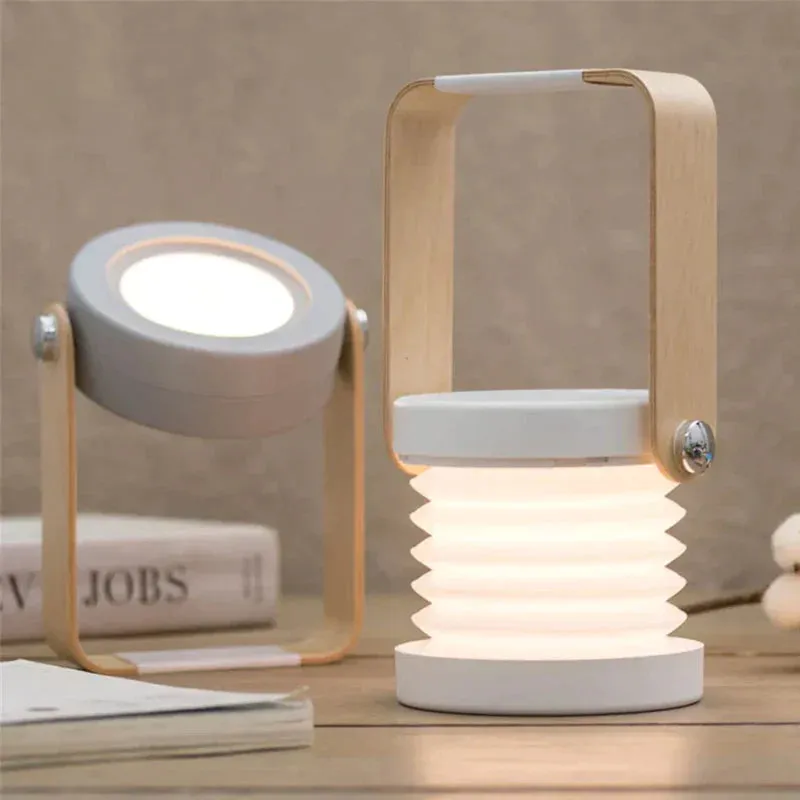Modern Rechargeable Customer-approved Handle Foldable Control Expert advice Design, Wooden with Dimmable FlexiGlow: LED Touch 2-in-1 Lantern Portable &
