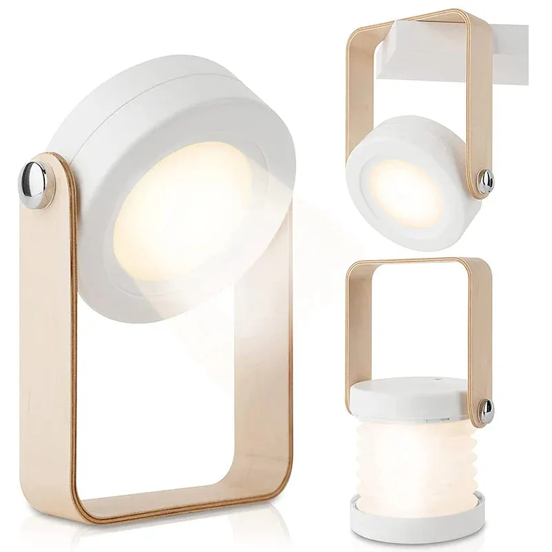 Modern Rechargeable Customer-approved Handle Foldable Control Expert advice Design, Wooden with Dimmable FlexiGlow: LED Touch 2-in-1 Lantern Portable &