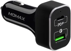 MOMAX UC11 Fast Car Charger [63W] Dual-Port QC3.0 with USB-C PD Type-C