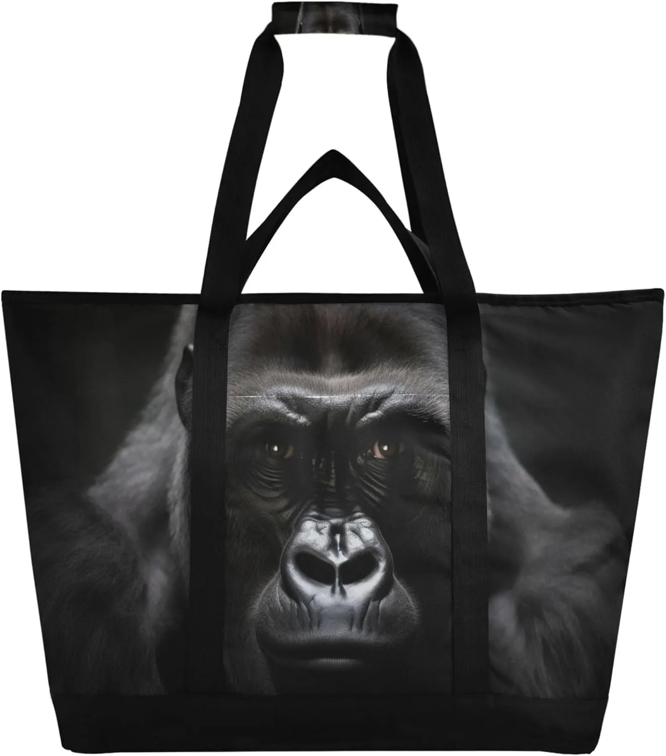 Monkey Reusable Insulated Cooler Bag with Ice Pack Compartment - Large 47L Waterproof Thermal Grocery Tote for Picnic Beach Camping Lunch Storage
