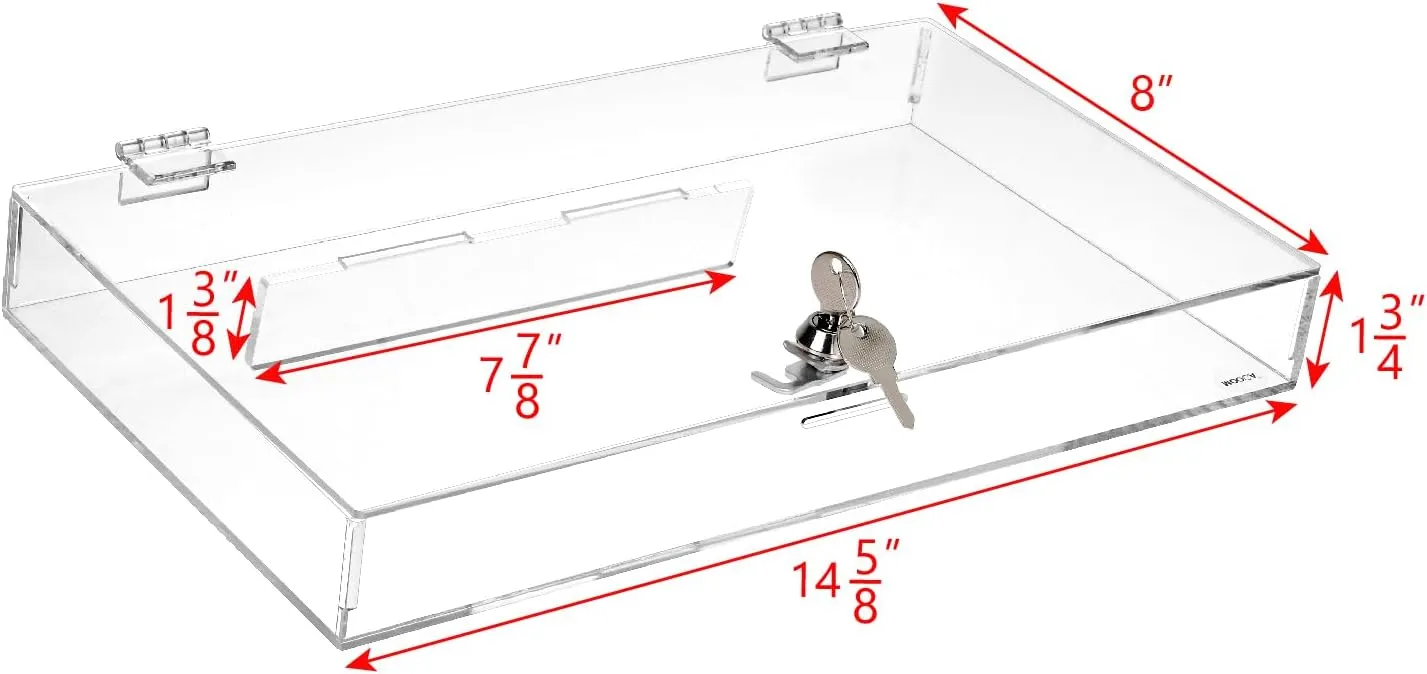MOOCA Acrylic Lockable Eyewear Display Case, Pocket Knife Display Case, Ideal for Watch Pin Badge, Dual Display Options, Elevated or Flat