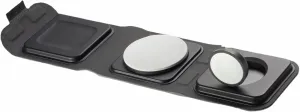 MOPHIE 3 in 1 Travel Charger - Portable Magnetic Wireless Charging Hub - Fast Wireless Charging Pad for iPhone 16/15/14/13/12, Apple Watch, AirPods Pro 3rd Gen (Renewed)
