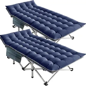 MOPHOTO Oversized Folding Camping Cot for Adults, 78" x 32" XXL Heavy Duty Sleeping Cots for Adults Portable Sleeping Bed Outdoor Camp Cot with Mattress for Home Camp Office Nap