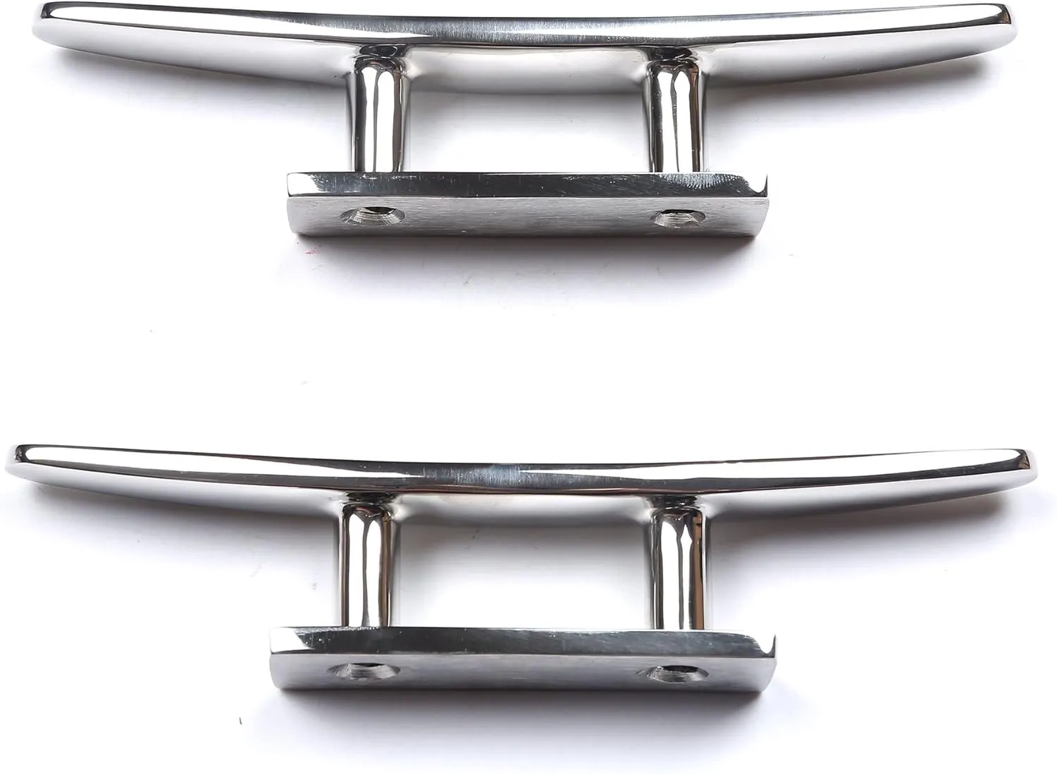 Mxeol Marine Stainless Boat Dock Cleats,Flat Top Low 2 Hole Mooring W/Fasteners