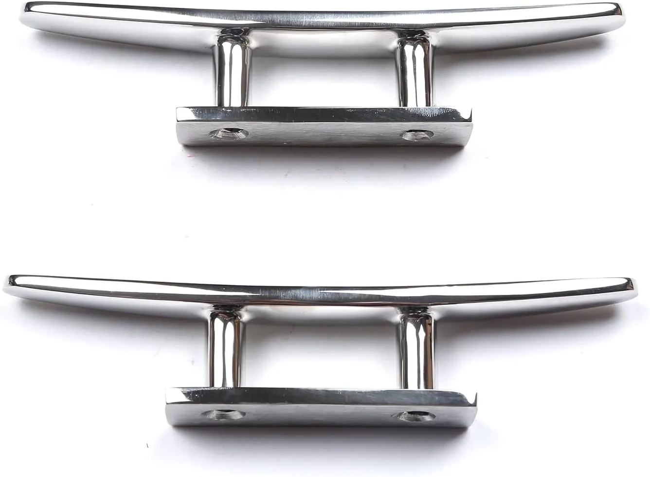Mxeol Marine Stainless Boat Dock Cleats,Flat Top Low 2 Hole Mooring W/Fasteners