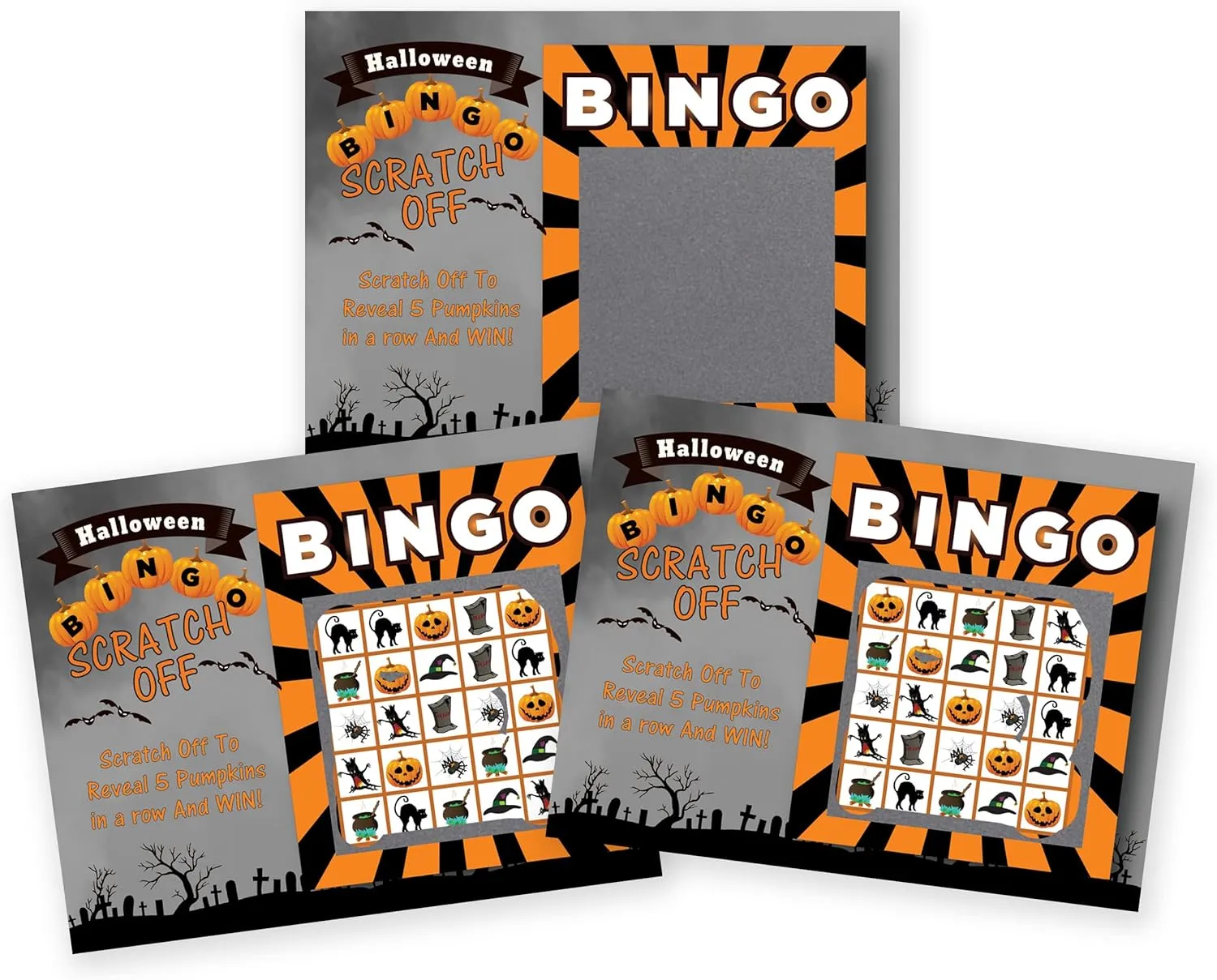 My Scratch Offs Halloween Bingo and Find The Jack-O'-Lantern Scratch Off Game Card Bundle - Qty. 2-26 Card Packs