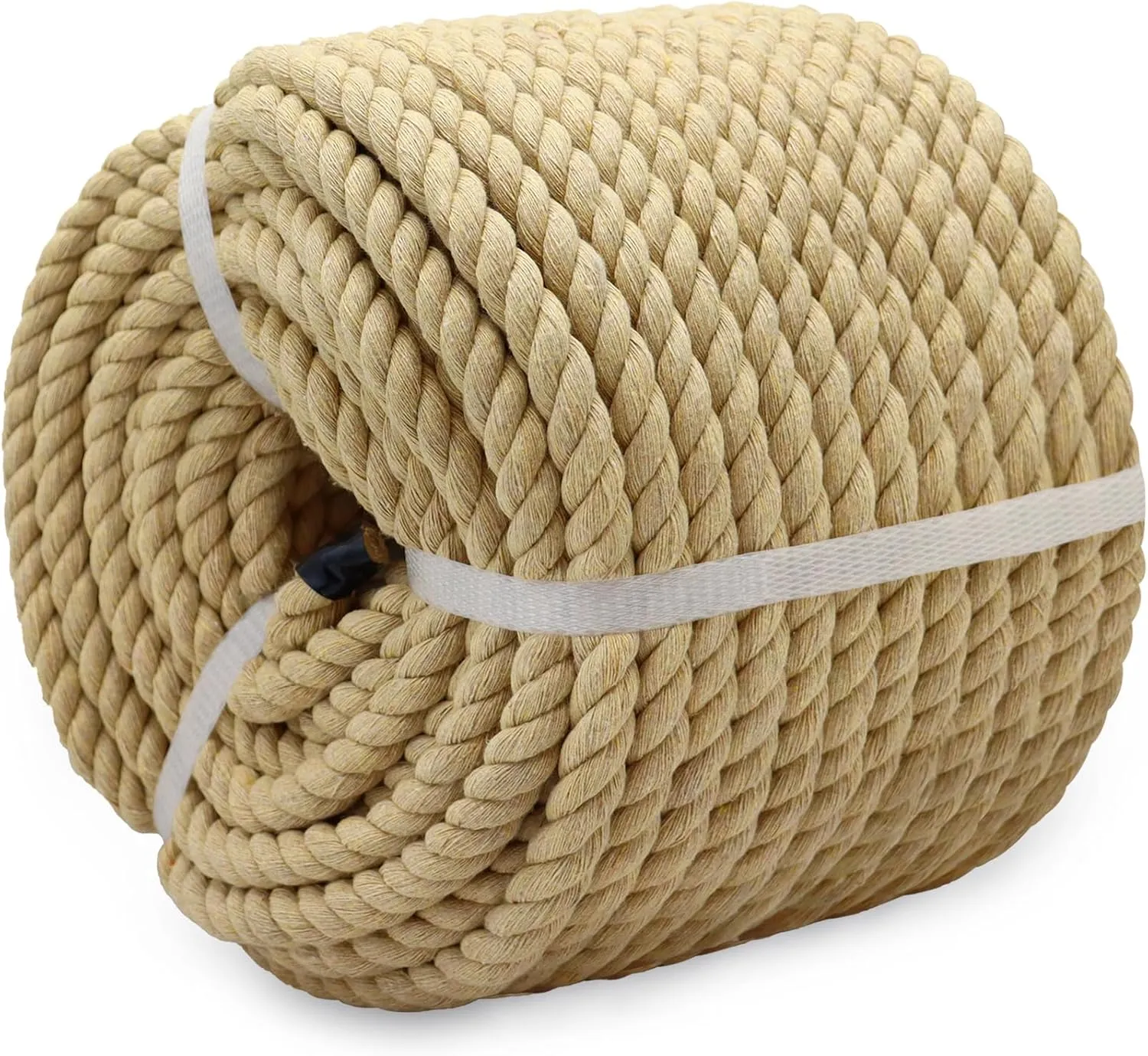 Natural Brown Cotton Rope 1/2 Inch x 165 Feet - Thick Nautical Rope for Crafts Decor Wall Hanging DIY Projects