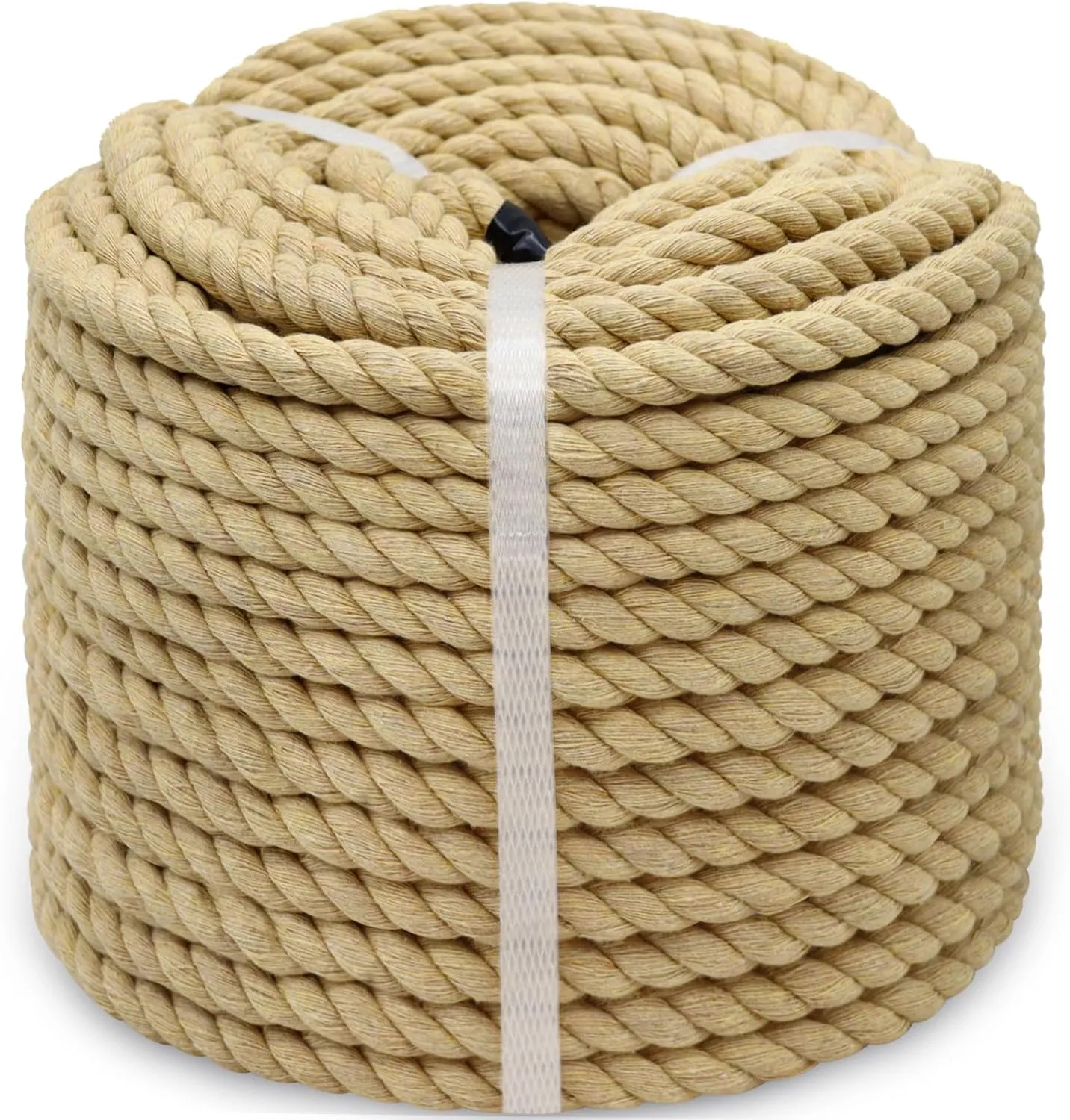 Natural Brown Cotton Rope 1/2 Inch x 165 Feet - Thick Nautical Rope for Crafts Decor Wall Hanging DIY Projects