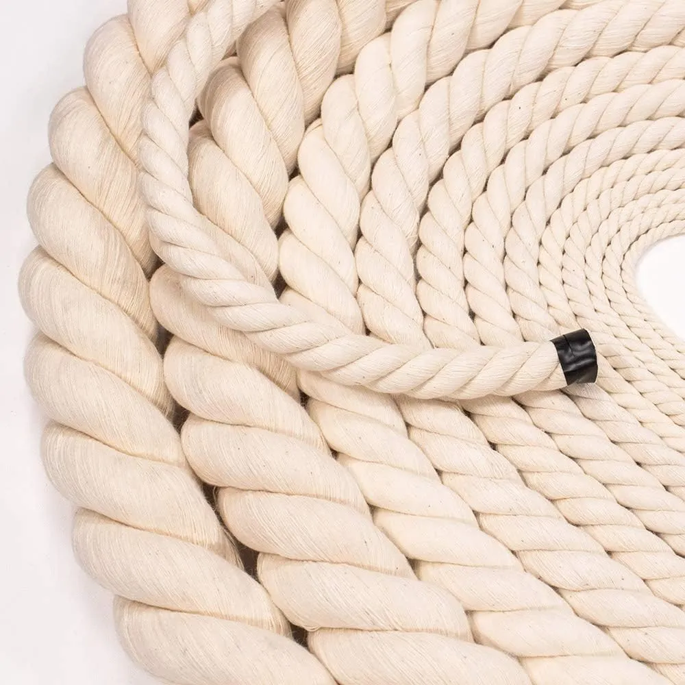 Natural Twisted Cotton Rope 1/4 Inch - Biodegradable Cord with No Bleach or Dyes - Low Stretch Line in High Strength Capacity - Arts, Crafts, Indoor/Outdoor DIY Projects, Commercial Uses (100 Feet)
