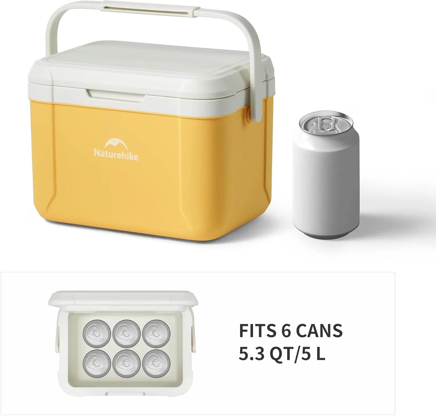 Naturehike Hard Cooler, Insulated Ice Chest Box, Portable Ice Retention Cooler for Beach Camping Picnic Fishing Barbecue