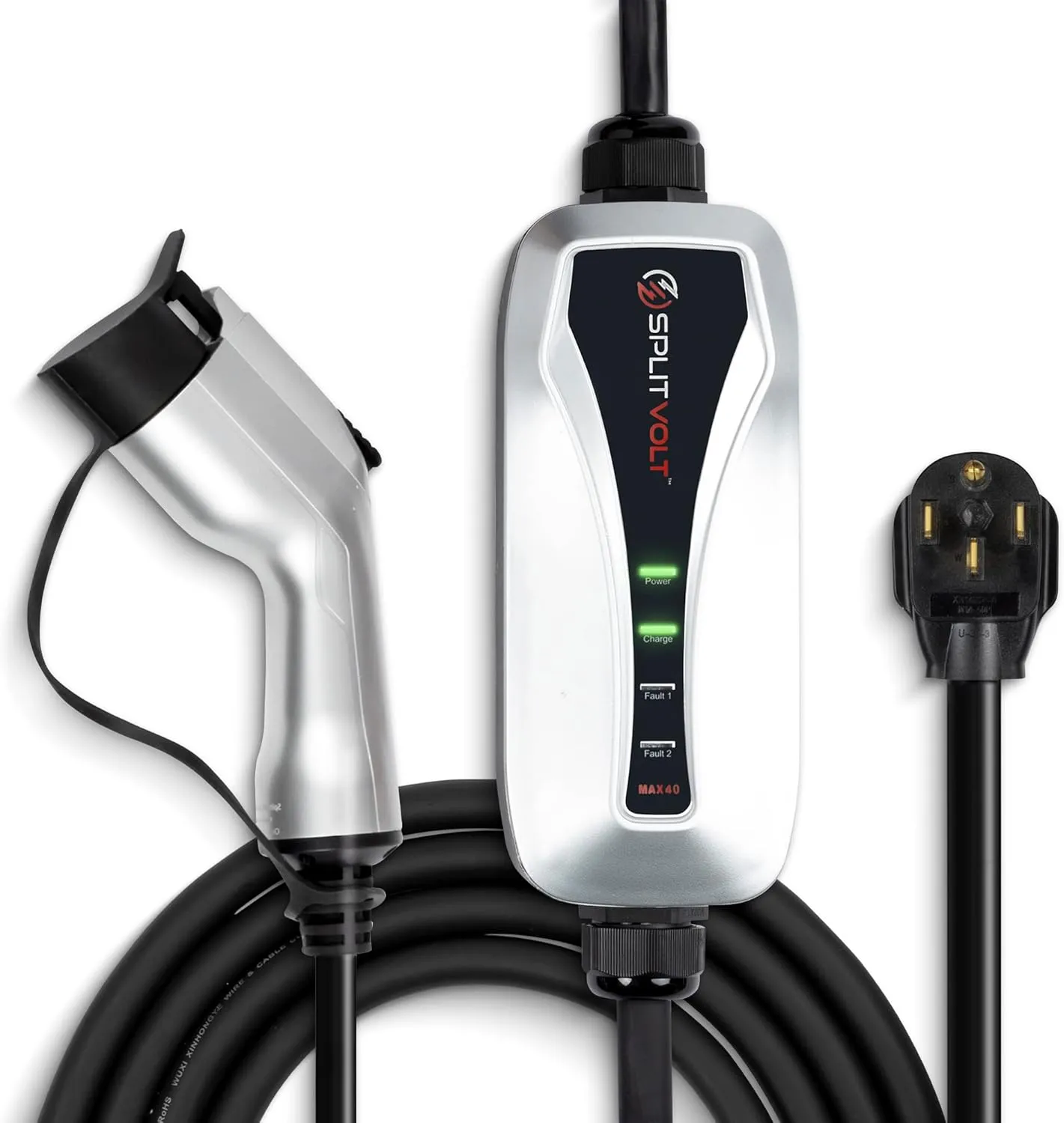 NEMA 14-50 Level 2 Charger with 16 ft Cord, 40amp EV Charger, NEC-Safe Fast 50 Amp Circuit Charging, J1772 Plug, Includes EVSE Cable Travel Bag