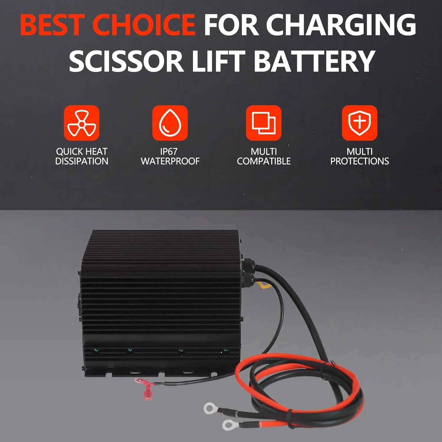 New 24 Volt 25 AMP Genie/Skyjack/JLG Scissor Lift Battery Charger, Replaces HB600-24B 161827/128537/96211/105739, IP67 Waterproof & Dust, Heavy Duty Genie GS 1930 Charger 96211, JLG 2030ES Charger