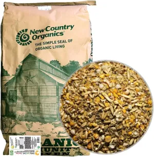 New Country Organics | Corn-Free Classic Layer Chicken Feed for Laying Hens | Corn-Free and Soy-Free | 17% Protein | Certified Organic and Non-GMO Chicken Food | 25lbs Bag