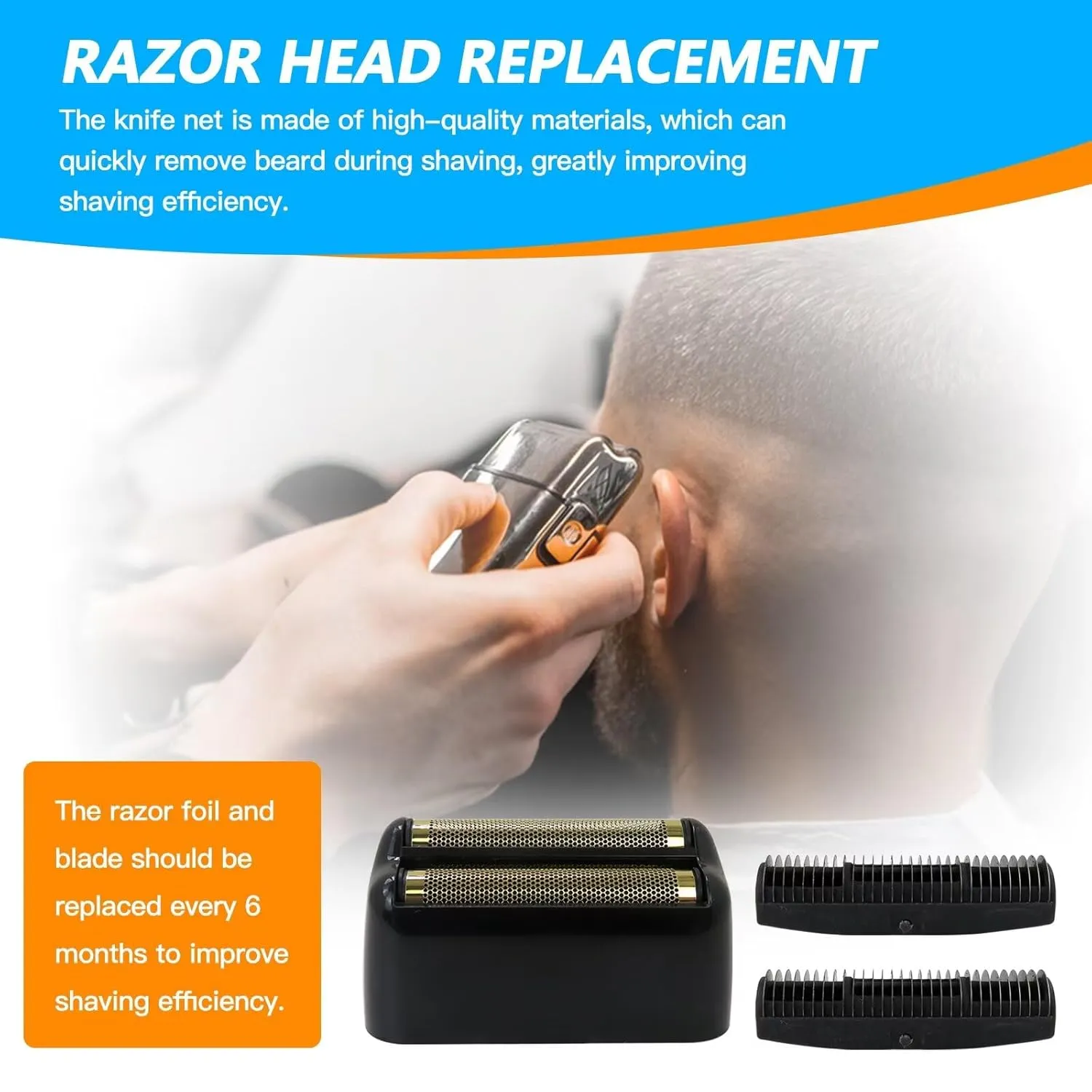 New Replacement Bright Black Foil Double Foil Head for FoilFX02 Silver Shaver FXRF2S Upgraded