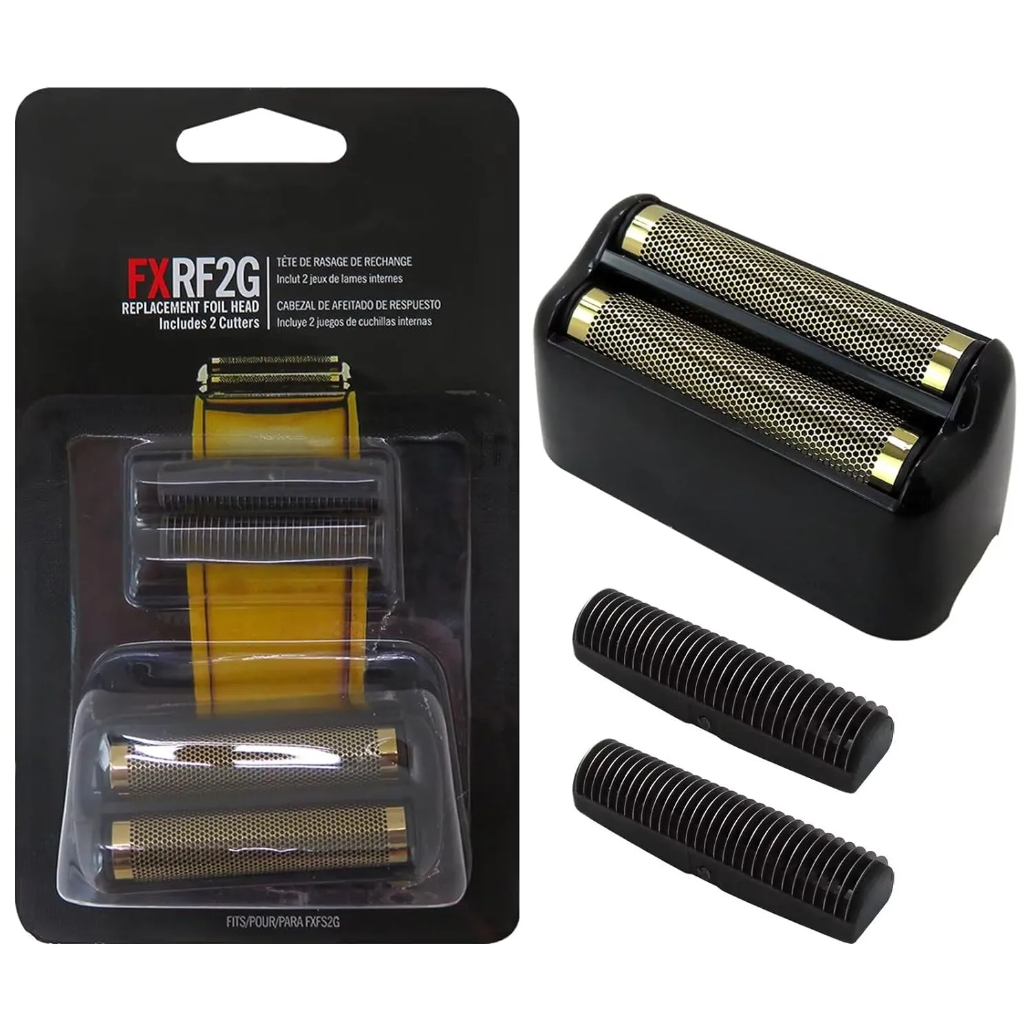 New Replacement Bright Black Foil Double Foil Head for FoilFX02 Silver Shaver FXRF2S Upgraded