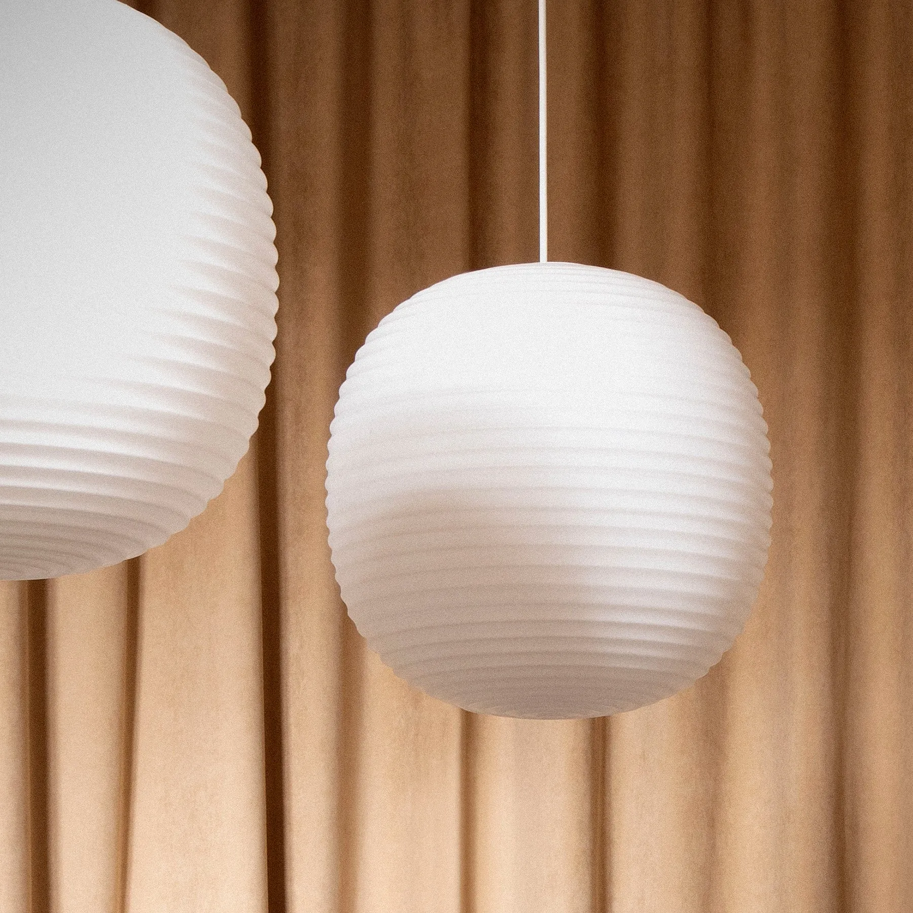 NEW WORKS | Lantern Pendant - Frosted White Opal Glass - Medium