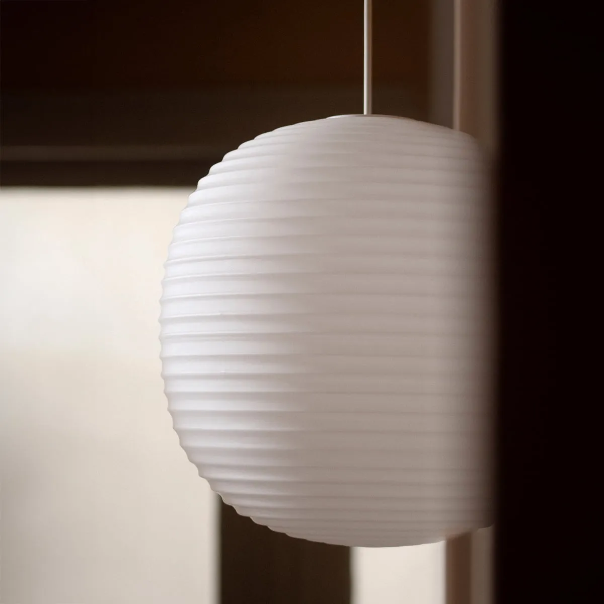 NEW WORKS | Lantern Pendant - Frosted White Opal Glass - Medium