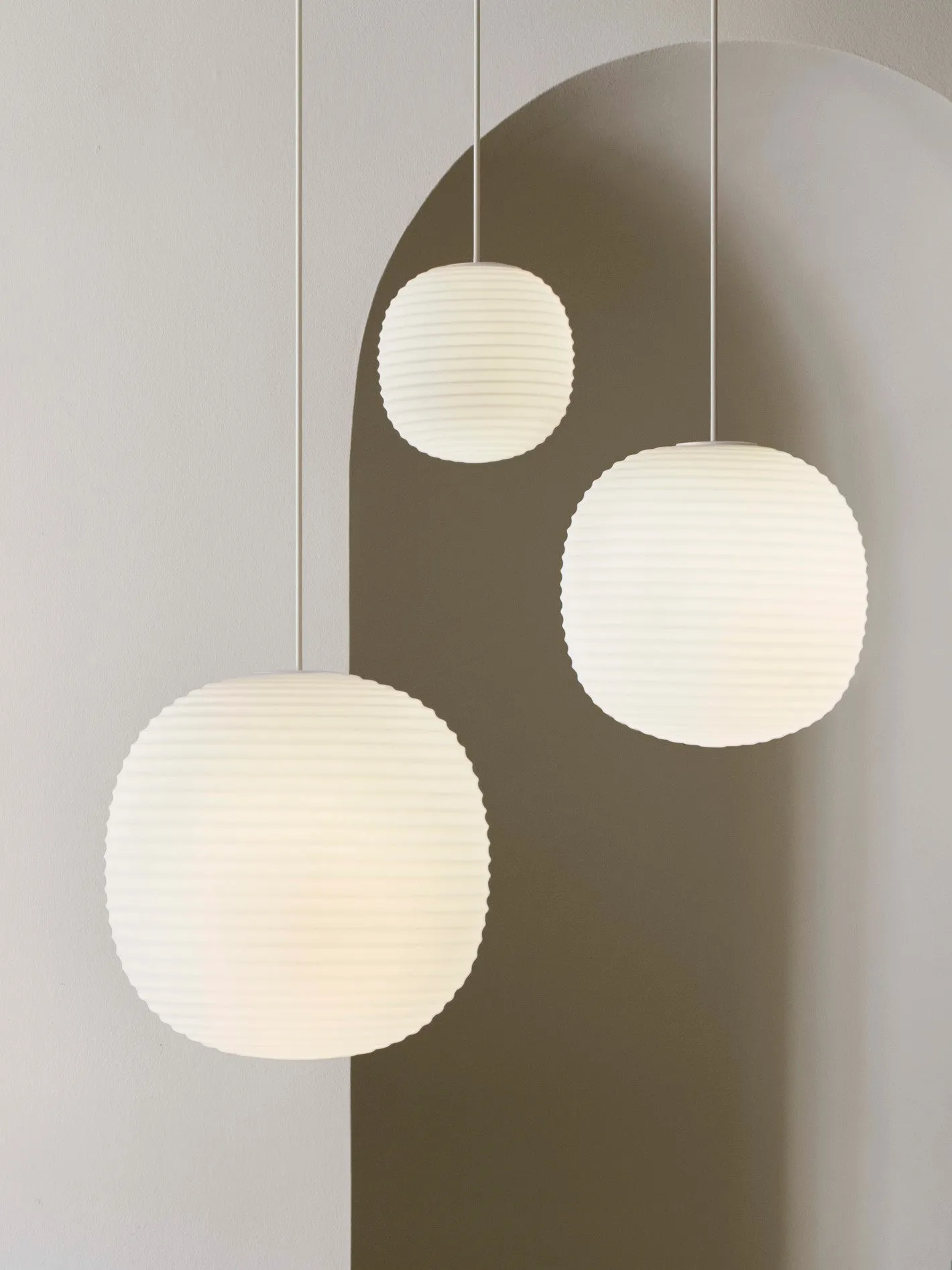 NEW WORKS | Lantern Pendant - Frosted White Opal Glass - Medium