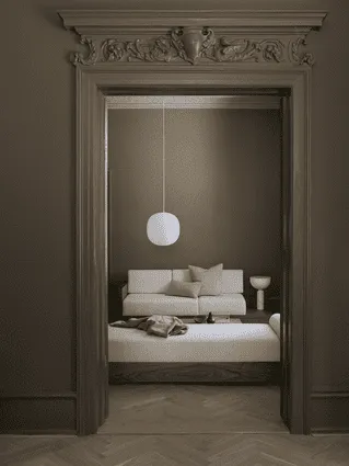 NEW WORKS | Lantern Pendant - Frosted White Opal Glass - Medium