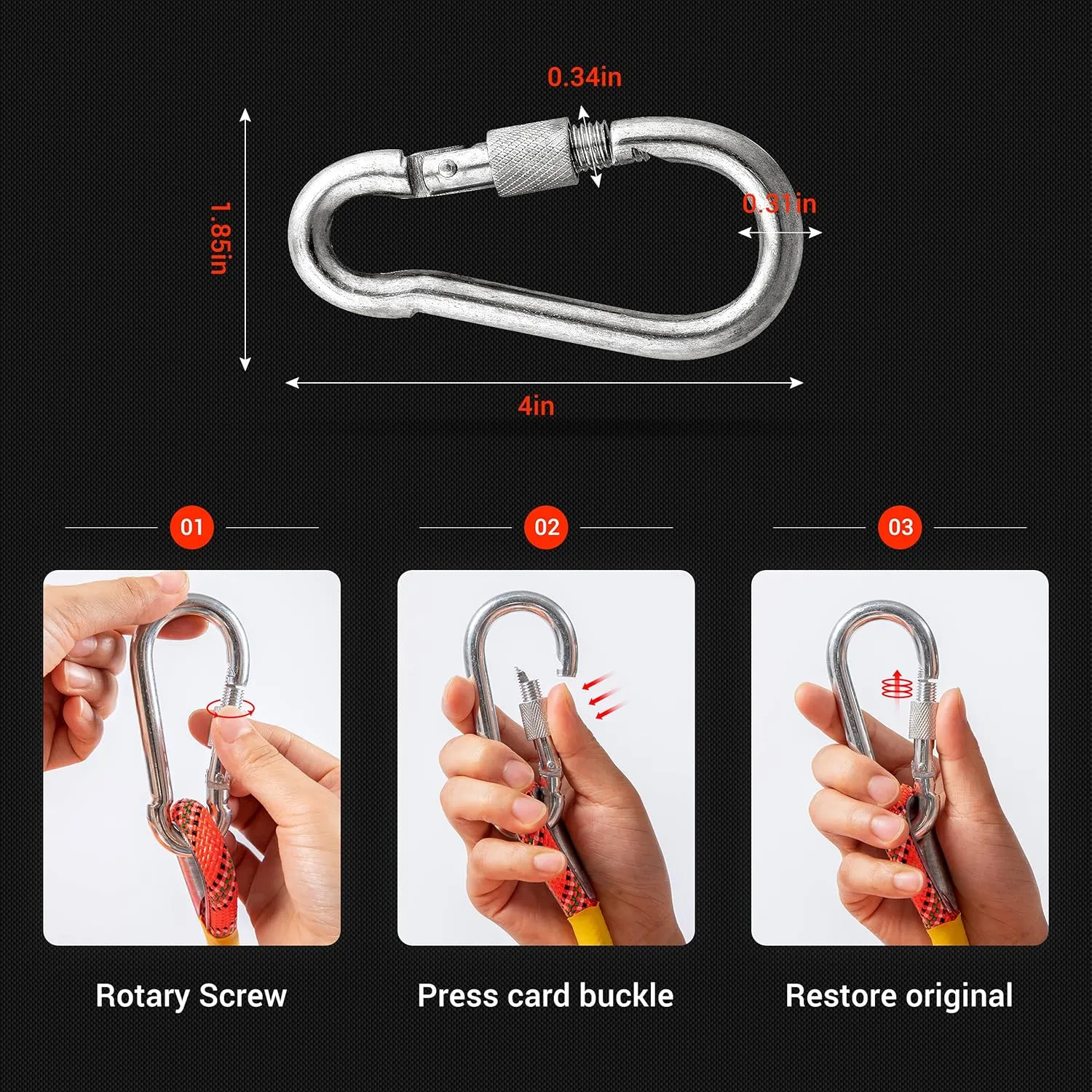 Nice C Climbing Rope, Rescue Rope, Construction Rope, Rock Climbing Rope, Static 10mm 32ft/64ft/96ft/160ft/230ft/500ft/985ft/1000ft with Carry Bag (Orange, 20M(64ft))