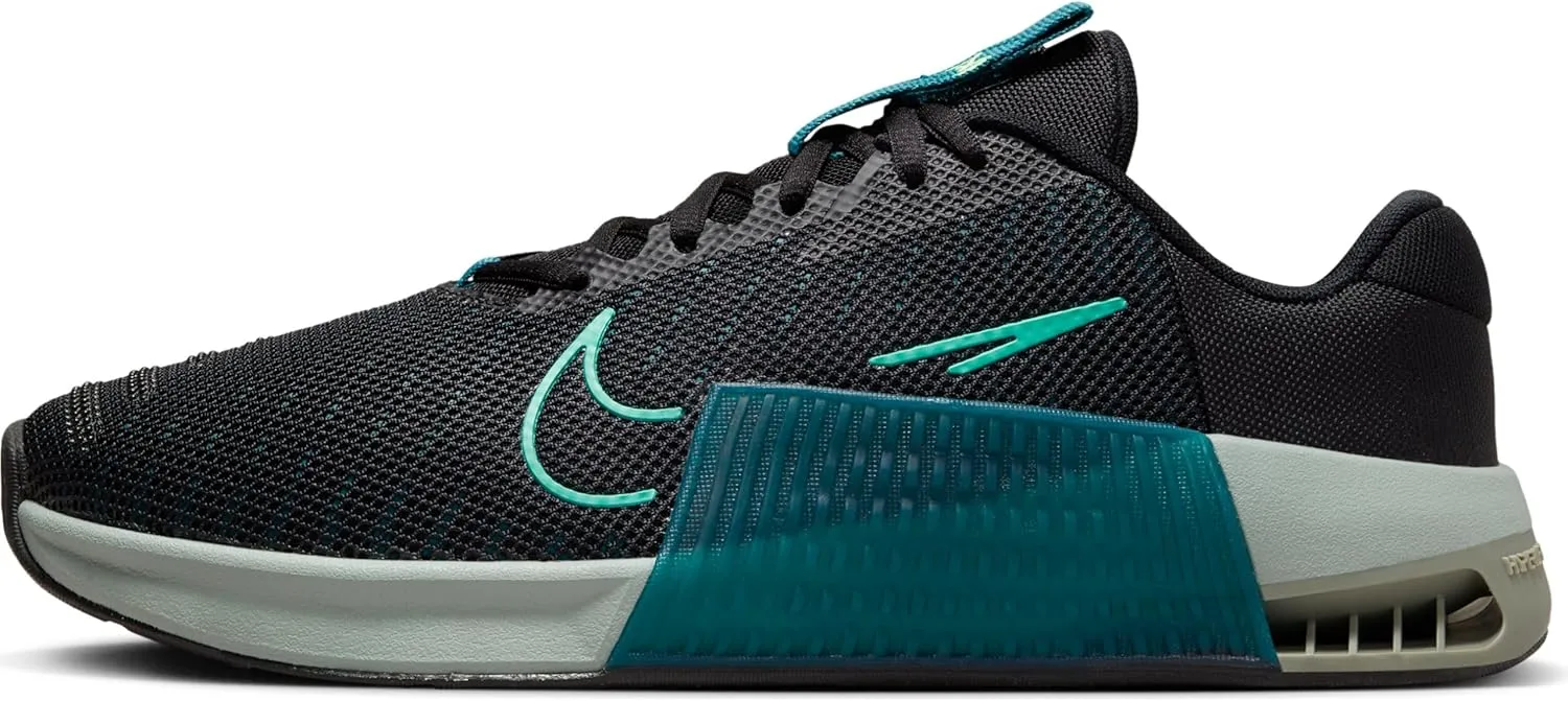 NIKE Men's Metcon 9 Low, Black Geode Teal Clear Jade Mica Green, 9 UK, 10