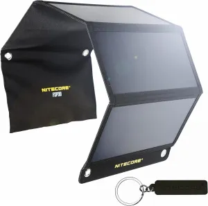NITECORE FSP30 30W Foldable Solar Charger, PD 18W USB-C Portable Fast Charging, 3 USB Ports, 4 Panel for Outdoor Camping Hiking Compatible with Phone Tablet