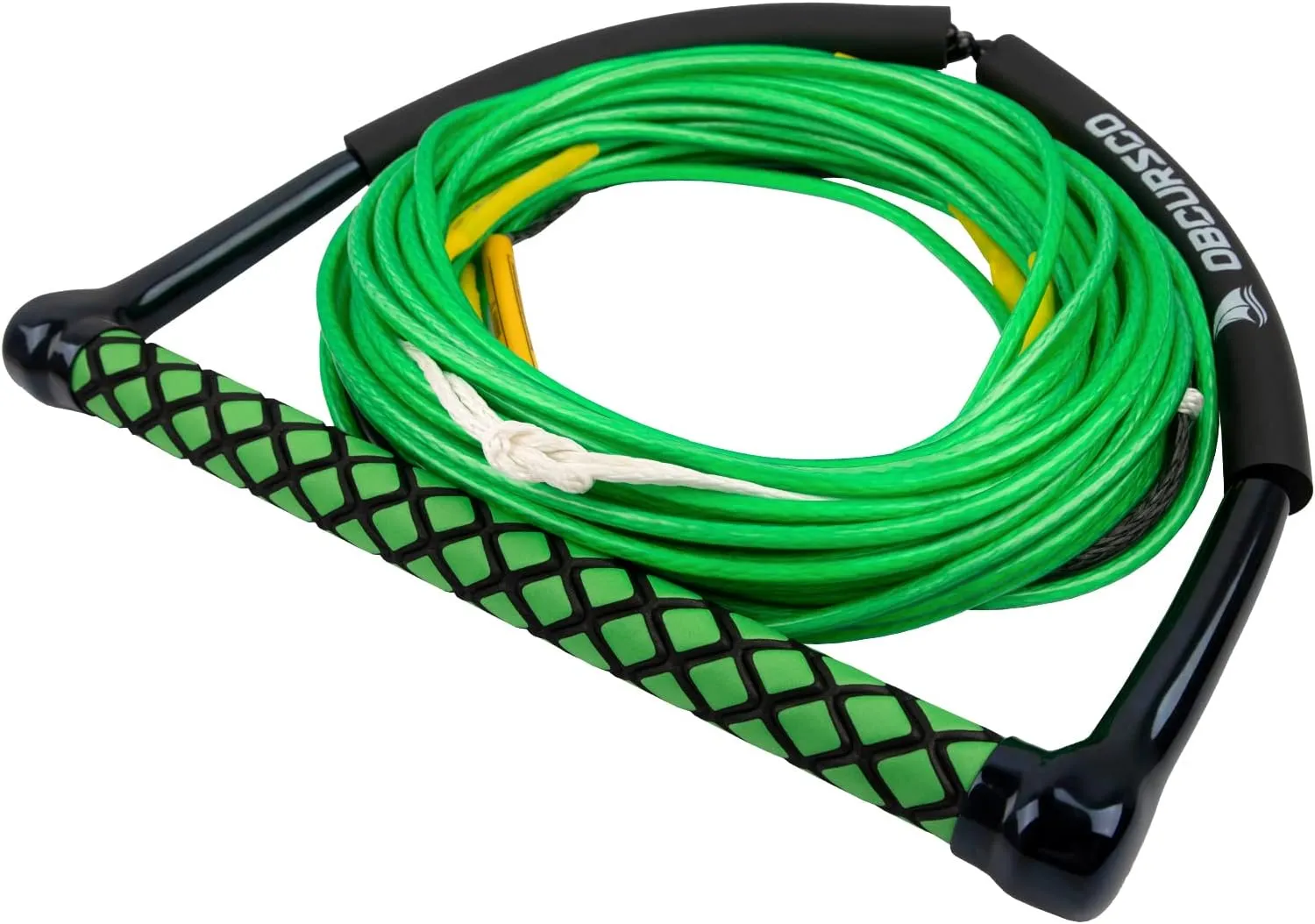 Obcursco 75 ft Wakeboard Rope, 4 Section Dyneema Watersport Rope with EVA Handle for Wakeboard, Water Ski and Kneeboard