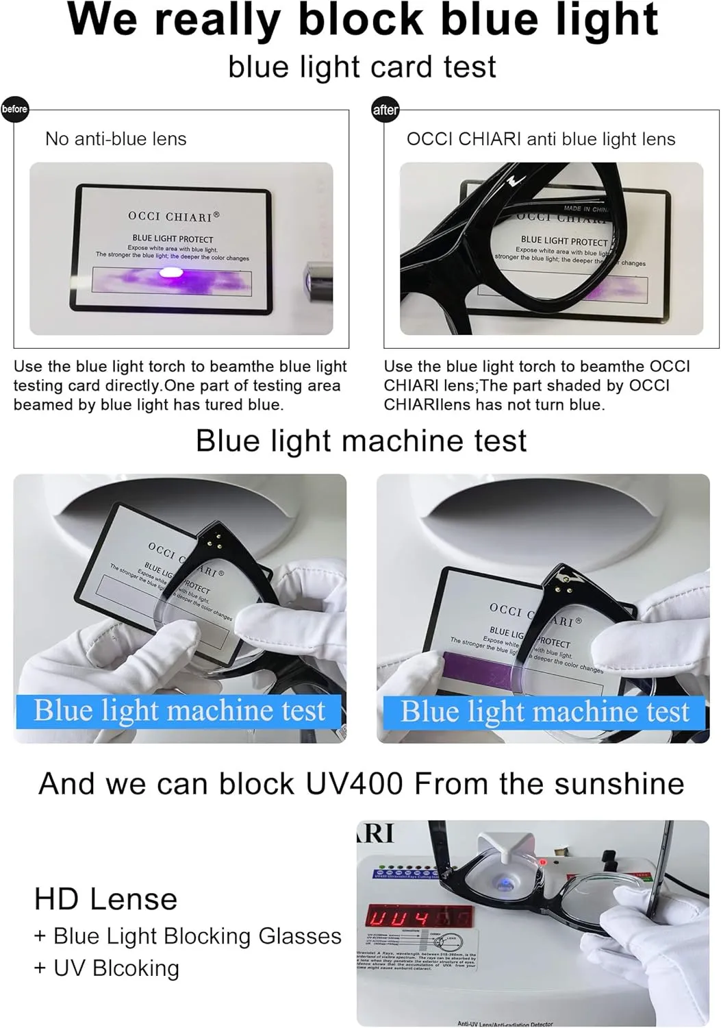 OCCI CHIARI Blue Light Blocking Reading Glasses 1.50 Womens Trendy Computer Oversized Readers 1.0 1.25 1.5 1.75 2.0 2.25 2.5 2.75 3.0 3.5 4.0 5.0 6.0(Black-Clear, 1.5)