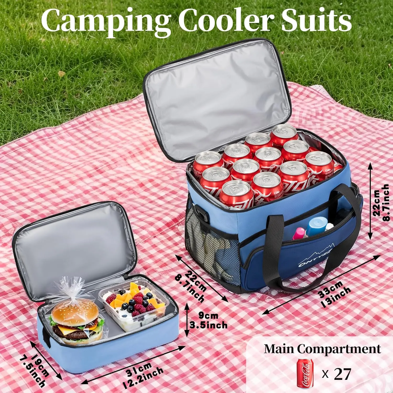 ONTYZZ Cooler Bag Suit 16L 5L Soft Cooler Bag Large Lunch Cooler for Picnic, Beach, Work, Road Trip