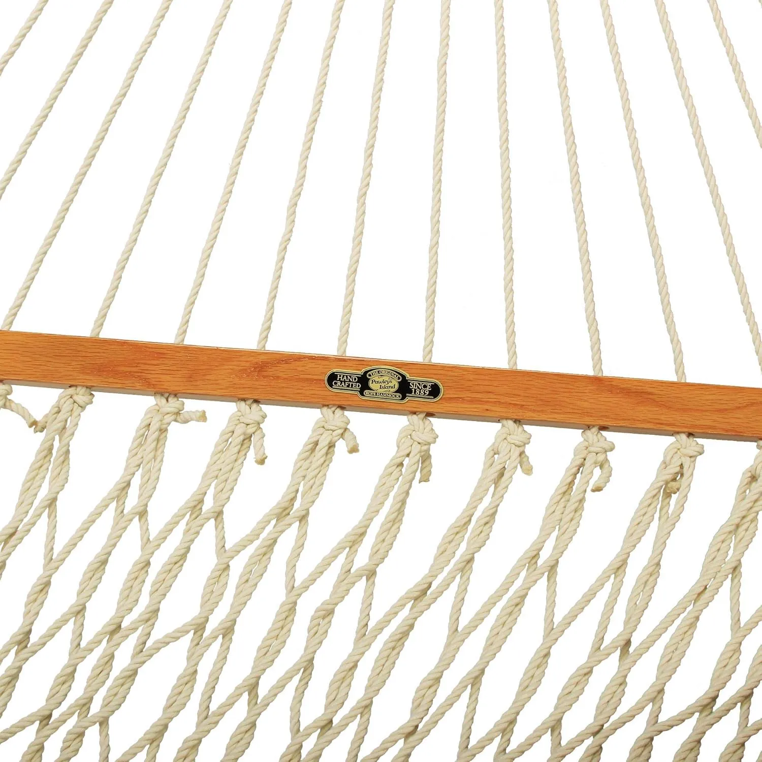 Original Pawleys Island 13DCOT Large Oatmeal DURACORD Rope Hammock with Free Extension Chains & Tree Hooks, Handcrafted in The USA, Accommodates 2 People, 450 LB Weight Capacity, 13 ft. x 55 in.