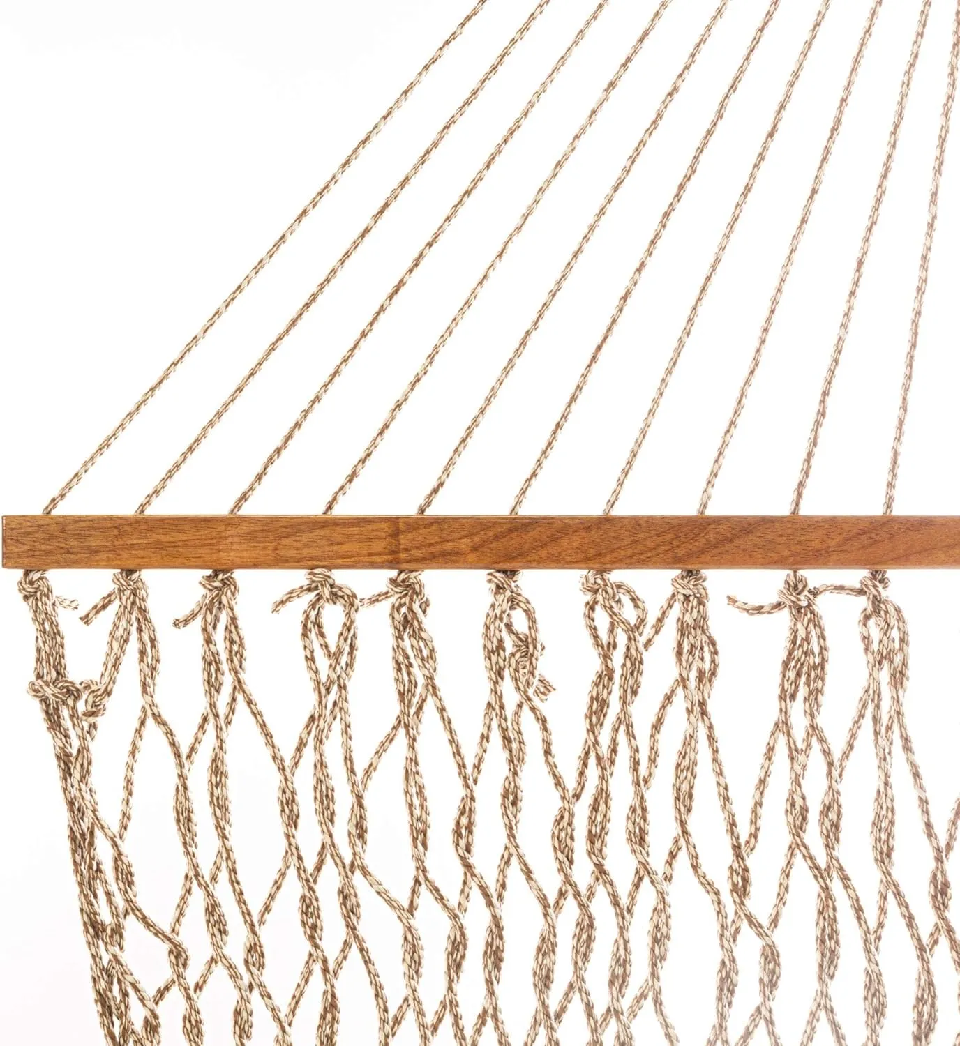 Original Pawleys Island 14DCOTAB Deluxe Antique Brown Oatmeal Heirloom Tweed Duracord Rope Hammock with Extension Chains & Tree Hooks, Handcrafted in The USA, 450 LB Weight Capacity, 13 ft. x 60 in.