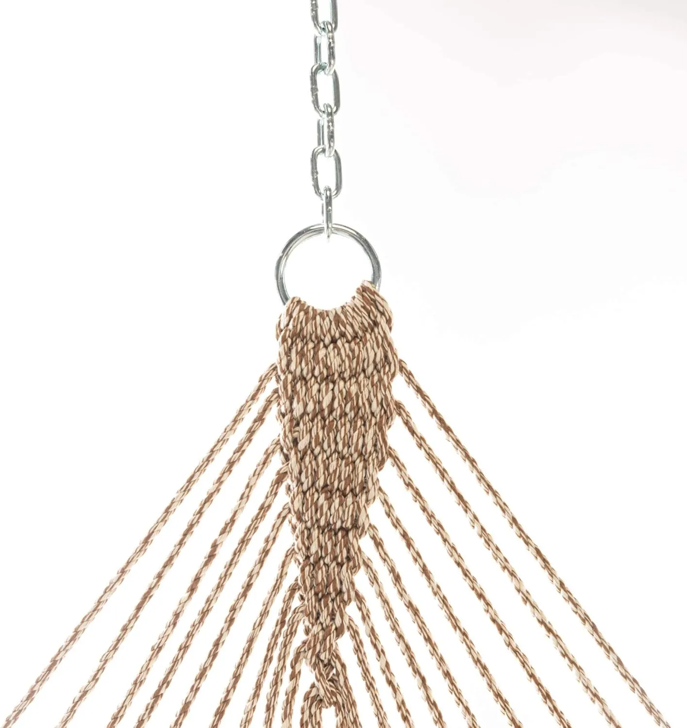 Original Pawleys Island 14DCOTAB Deluxe Antique Brown Oatmeal Heirloom Tweed Duracord Rope Hammock with Extension Chains & Tree Hooks, Handcrafted in The USA, 450 LB Weight Capacity, 13 ft. x 60 in.