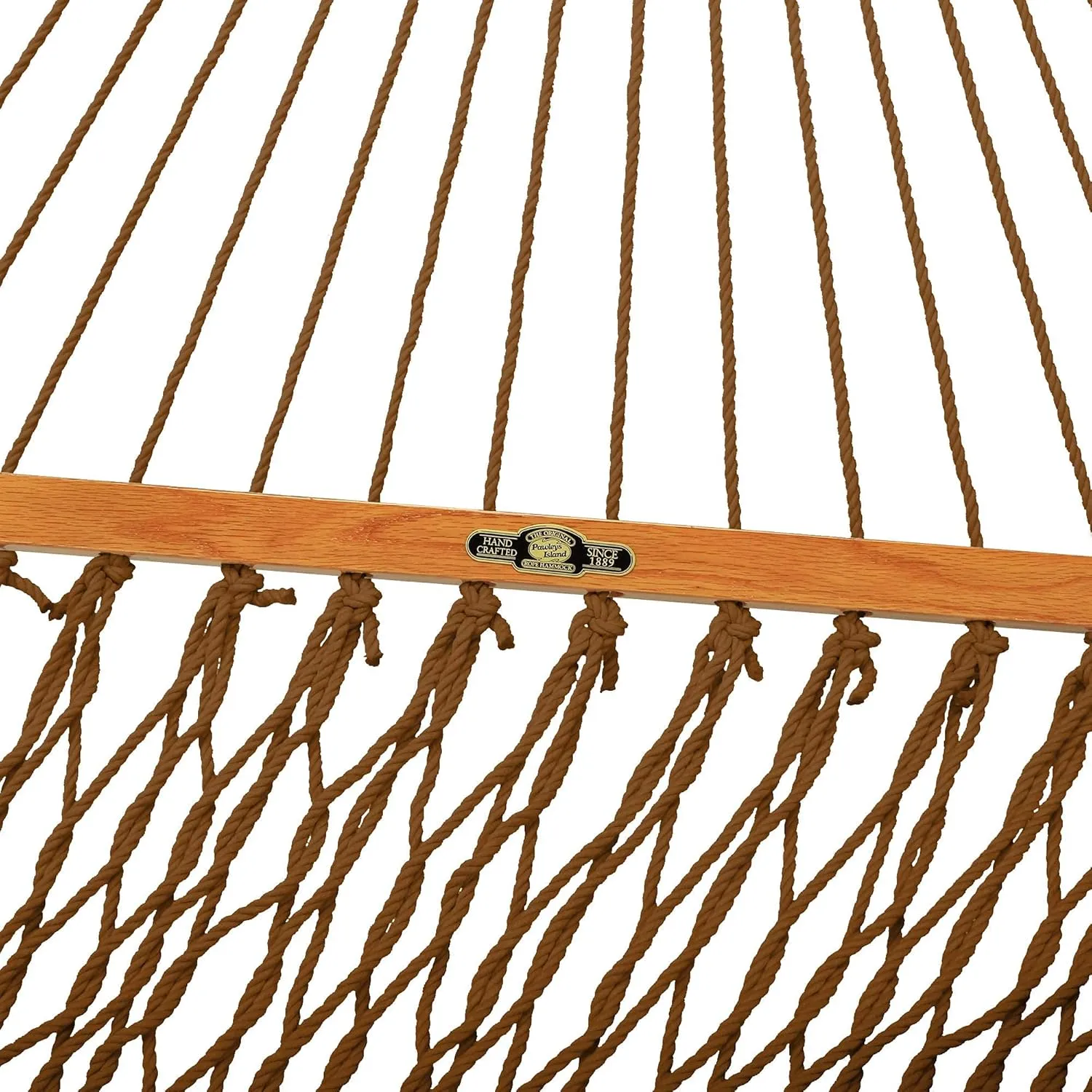 Original Pawleys Island Single Antique Brown DURACORD Rope Hammock with Extension Chains & Tree Hooks, Handcrafted in The USA, Accommodates 1 Person, 450 LB Weight Capacity, 12 ft. x 50 in.