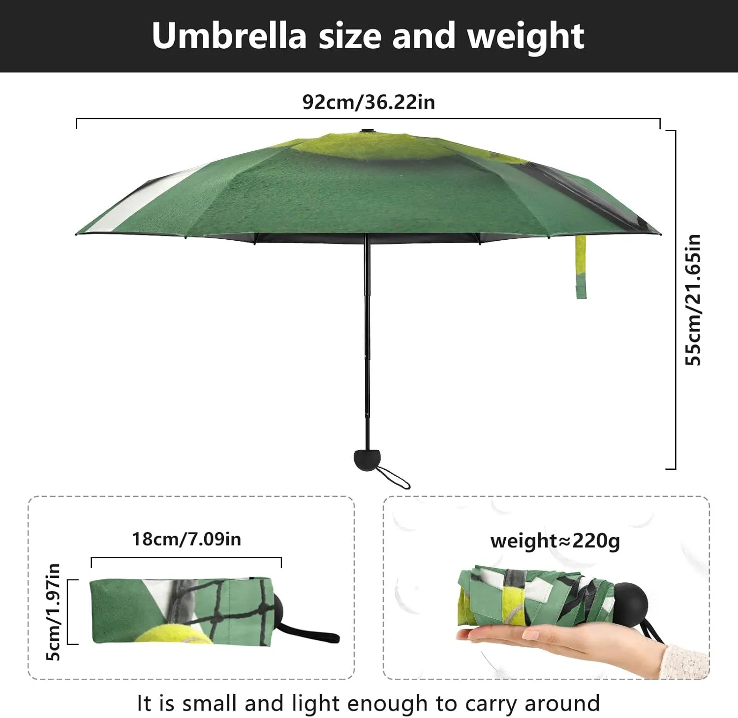 Oyihfvs 5 Folding Ultra-Light Umbrella, Small Mini Anti-UV Compact Travel Umbrella, 6 Ribs Pocket Windproof Foldable Vinyl Parasol