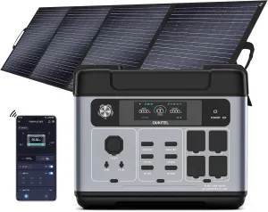 P2001 Plus 2400W Power Station with 200W Solar Panel, 2048Wh Solar Generator with 4 AC Outlets (5000W Peak), 1.5H Full Charging, APP Control Battery Backup for Home, Camping & RVs