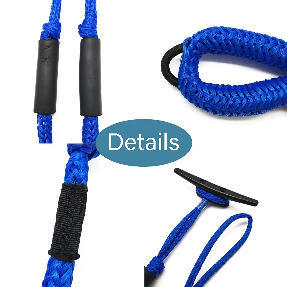 Pack of 4 Bungee Dock Lines for Boat Shock Absorb Dock Tie Mooring Rope Boat Accessories 4-5.5 ft