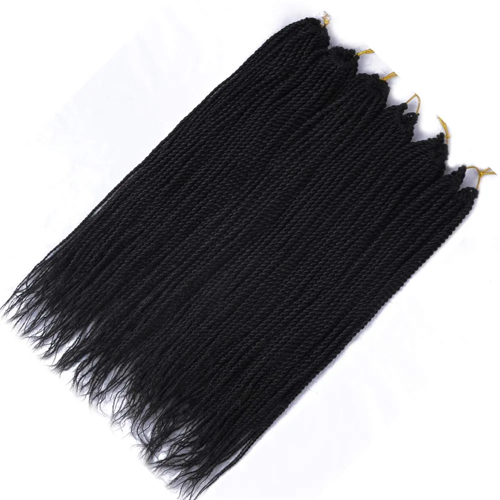 Palace hair 6Pack/LOT Senegalese Twist Crochet Hair Braids Small Easy Twist Crochet Braiding Hair 2S Senegalese Twists 14 inch 18inch 24inch 30strands/pack Hairstyles For Black Women color (18inch, 1)