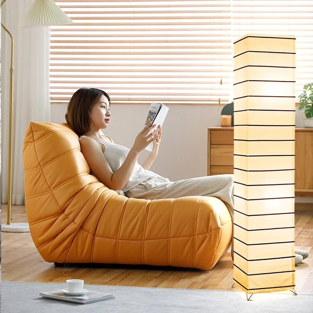 Paper Floor Lamp Floor Lamps for Living Room Paper and Chrome Standing Lamp Room Decoration Festival Lantern Light Nightstand Lamp Bedroom Dresser Living Kids Room College Dorm Coffee