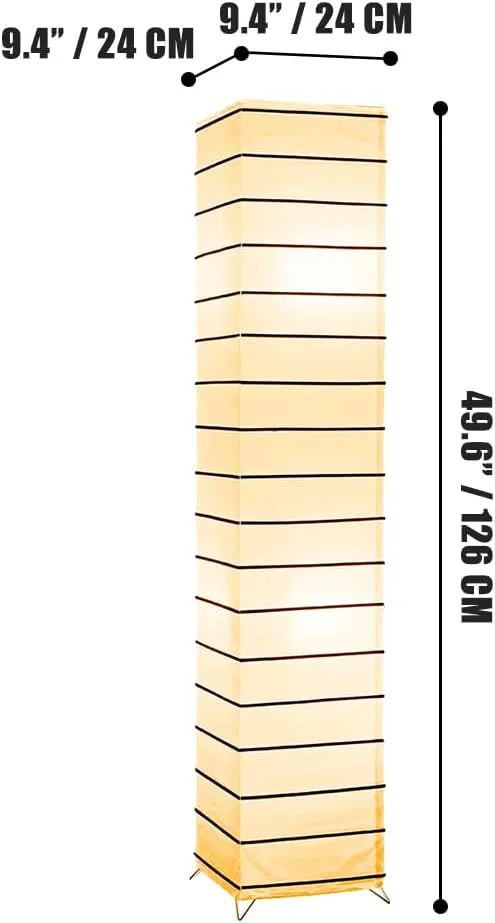 Paper Floor Lamp Floor Lamps for Living Room Paper and Chrome Standing Lamp Room Decoration Festival Lantern Light Nightstand Lamp Bedroom Dresser Living Kids Room College Dorm Coffee
