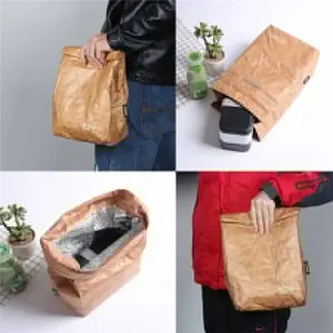 Paper Lunch Bag Reusable Insulated Thermal Cooler Sack