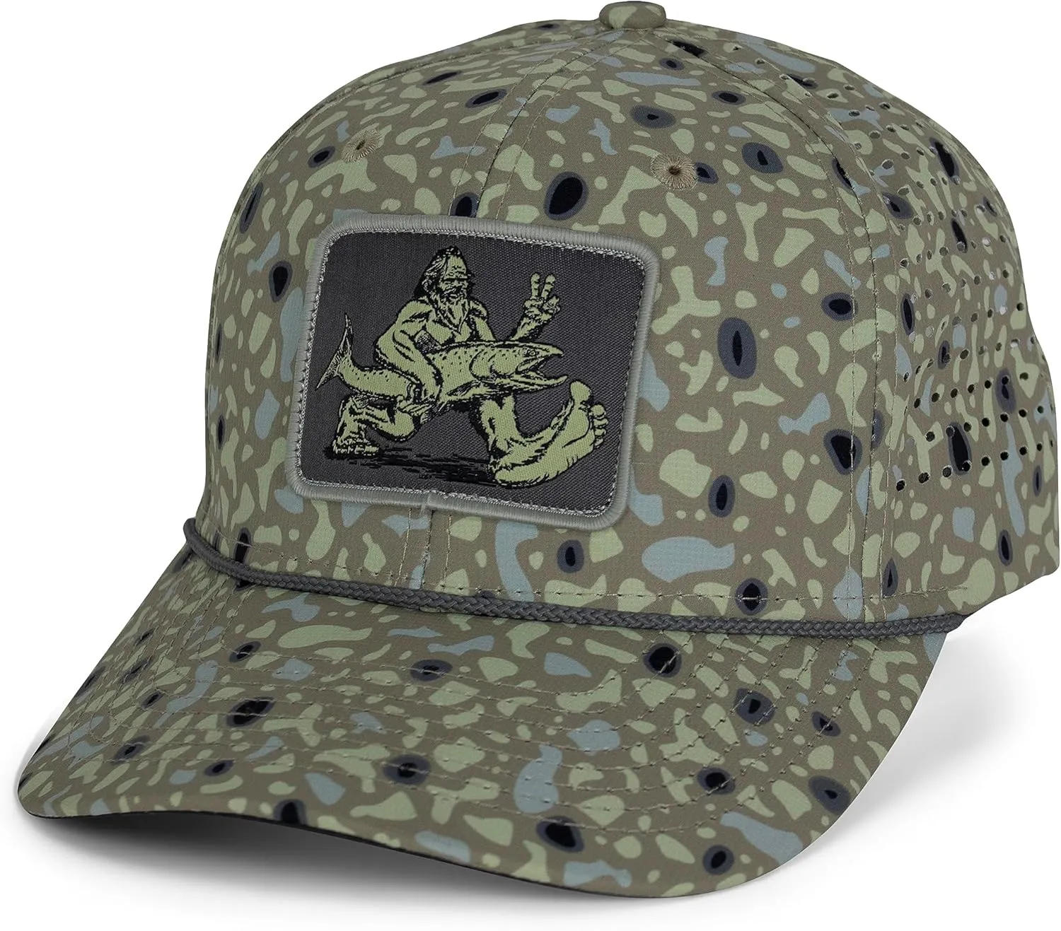 Paramount Outdoors Big Foot Squatch Performance Fishing Rope Cap with Laser Perforation Snapback