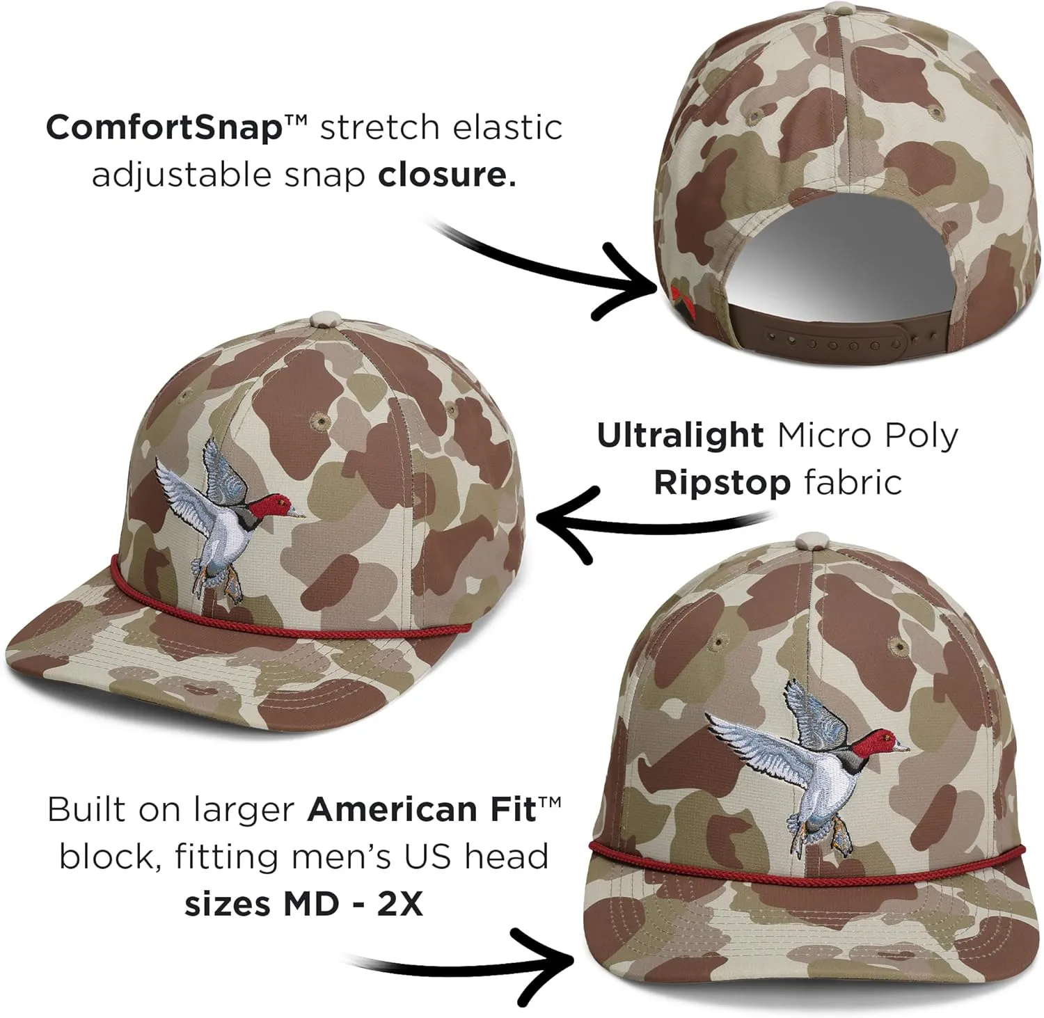 Paramount Outdoors Retriever Hunting Dog Hats for Men Performance Fabrics Stretch Elastic Snapback